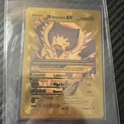 Pokemon Mega Snorlax EX 1000hp Gold Foil Fan Art Collector Card TCG P1 Never Pla - Image 1