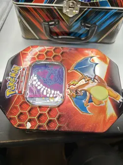 Three Pokemon Tins With Pokemon Cards+. Few Dents. Good Condition. - Image 4
