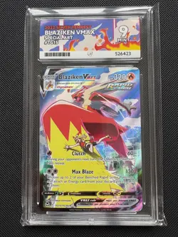 Ace Grading 9 Blaziken VMAX Silver Tempest Pokemon Card TG15/TG30 - Image 1