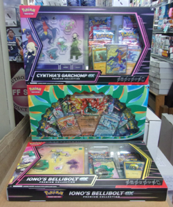 POKEMON IONO'S EX + MASKS OGERPON + CYNTHIA'S GARCHOMP EX COLLECTION BOX LOT - Image 1