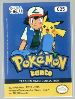 2025 Pokemon Kanto Full House - Green Cracked Ice Holo- PIKACHU #025 - Image 2
