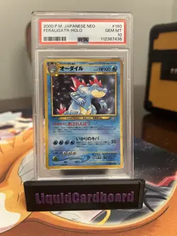 Feraligatr PSA 10 GEM MINT 1999 Pokemon Japanese Neo Genesis Set Rare Holo #160 - Image 1