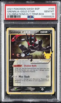 2021 POKEMON SWSH BLACK STAR PROMO #144 GRENINJA-GOLD STAR PSA 10 - Image 1