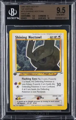 POKEMON NEO DESTINY 1ST EDITION HOLO #110 SHINING NOCTOWL BGS 9.5 - Image 1