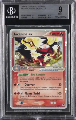 2006 POKEMON EX LEGEND MAKER #83 ARCANINE EX-HOLO BGS 9 - Image 1