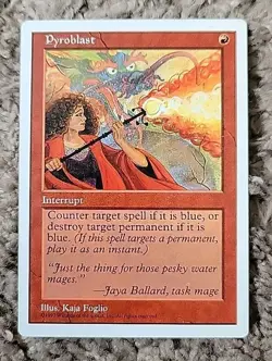 MTG-Pyroblast 5th Edition Regular NM-LP Excellent-Vintage Magic the Gathering - Image 1