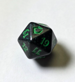 MTG Magic Return To Ravnica Black & Green Promo Spin Down Life Counter D20 Die - Image 1