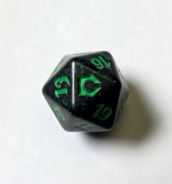 MTG Magic Return To Ravnica Black & Green Promo Spin Down Life Counter D20 Die - Image 2