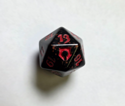 Return to Ravnica Spindown Life Counter D20 Black Dice MTG Magic the Gathering - Image 1