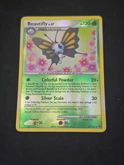 Beautifly 21/127 Platinum Reverse Holo Rare 2008 Pokemon TCG Light Played - Image 1
