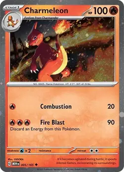 Charmeleon - 005/165 (Cosmos Holo) - Pokemon TCG Scarlet & Violet 151 - LP - Image 1