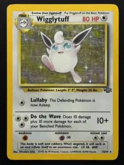 Wigglytuff 16/64 Jungle Holo Rare Pokemon TCG - HP - Image 1