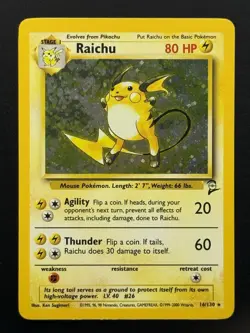 Raichu 16/130 Base Set 2 Holo Rare Pokemon TCG - LP - Image 1