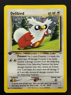 Delibird 05/64 Neo Revelation Holo Rare 1st Edition Pokemon TCG - HP - Image 1