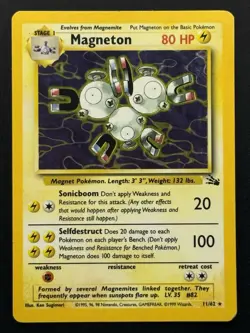Magneton 11/62 Fossil Holo Rare Pokemon TCG - HP - Image 1