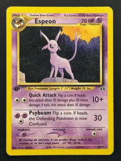 Espeon 20/75 Neo Discovery Regular 1st Edition Rare Pokemon TCG - HP - Image 1