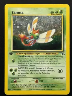 Yanma 17/75 Neo Discovery Holo Rare 1st Edition Pokemon TCG - HP/DMG - Image 1