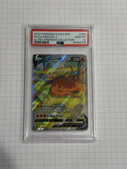 2022 Pokemon UPC Black Star Promo Charizard V Full Art SWSH260 PSA 10 - Image 1