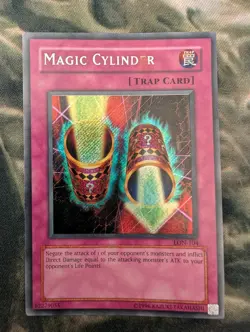 Yugioh Magic Cylinder LON-104 Secret Rare Trap Card Labyrinth of Nightmare LP/MP - Image 1