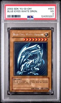 2002 Yugioh Blue Eyes White Dragon - SDK-001 - PSA 3 Unlimited - Image 1