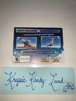 Pokemon Shiny Koraidon Or Shiny Miraidon Code Card Nintendo Switch Unscratched ! - Image 3
