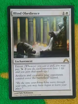 Magic The Gathering Blind Obedience Enchantment Card - Extort & Opponent Control - Image 1