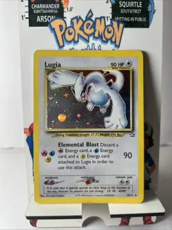 Lugia Holo Rare 9/111 Neo Genesis Vintage Pokemon Card WOTC MP-LP - Image 1