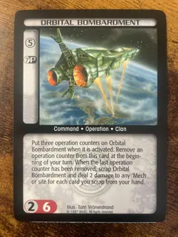 Battletech CCG TCG Card Game Rare Counterstrike Orbital Bombardment - Image 1