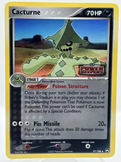Cacturne 27/108 EX Power Keepers Reverse Holo Rare Stamped Pokemon TCG Card - Image 1