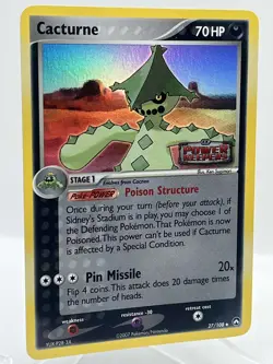 Cacturne 27/108 EX Power Keepers Reverse Holo Rare Stamped Pokemon TCG Card - Image 2
