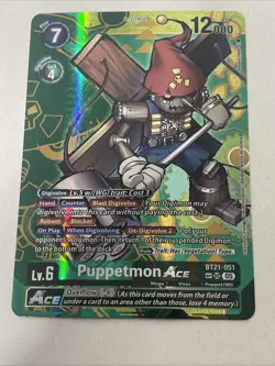 Digimon Puppetmon ACE SP Trading Card From BT21-051 World Convergence SP AA - Image 5
