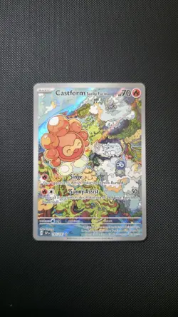 Castform Sunny Form 195/191 Illustration Rare Pokemon TCG Card Surging Sparks NM - Image 3