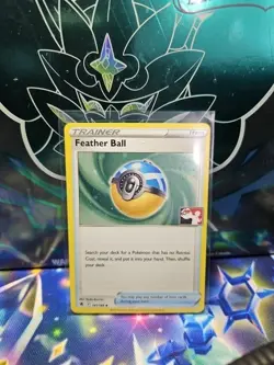 POKEMON PLAY PRIZE PACK SERIES 3 FEATHER BALL HOLO STAMPED TRAINER CARD 141/189 - Image 1