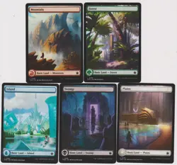 1-COMPLETE SET OF EACH FULL ART DOMINARIA UNITED BASIC LAND MTG MAGIC N-MINT - Image 1