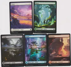 1-COMPLETE SET OF EACH FULL ART FOUNDATIONS BASIC LAND MTG MAGIC N-MINT land - Image 1