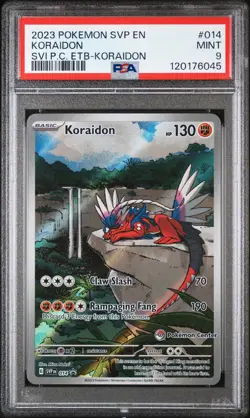 2023 POKEMON SCARLET & VIOLET POKEMON CENTER ETB PROMO SVP #014 KORAIDON PSA 9 - Image 1
