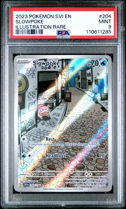 2023 POKEMON SVI EN-SCARLET & VIOLET ILLUSTRATION RARE #204 SLOWPOKE PSA 9 - Image 1