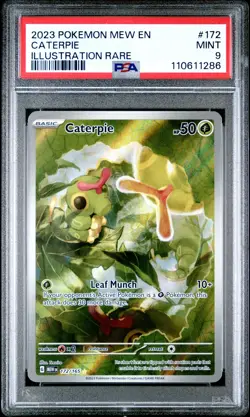 2023 POKEMON MEW EN-151 ILLUSTRATION RARE #172 CATERPIE PSA 9 - Image 1