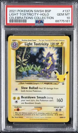 2021 POKEMON SWSH BLACK STAR PROMO #137 LIGHT TOXTRICITY-HOLO PSA 10 - Image 1