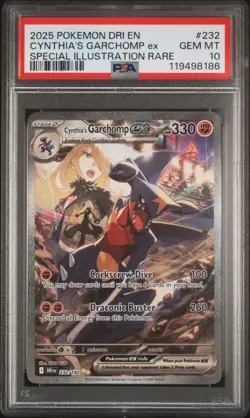 2025 POKEMON DRI EN-DESTINED RIVALS #232 CYNTHIA'S GARCHOMP EX PSA 10 - Image 1