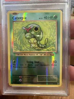 2016 POKEMON XY EVOLUTIONS #3 CATERPIE-REVERSE FOIL PSA 9 - Image 4