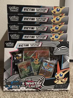 Pokemon Black Bolt & White Flare Unova Victini Illustration CollectionBox LOT 10 - Image 1