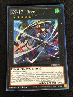 Yugioh K9-17 "Ripper" JUSH-EN035 1st Collectors (NM) - Image 1