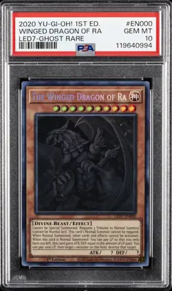 2020 YU-GI-OH! LEGEND DUELISTS: RAGE OF RA #EN000 THE WINGED DRAGON OF RA PSA 10 - Image 1
