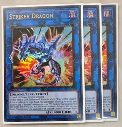 Yugioh! 3x Striker Dragon RA01-EN046 Ultra Rare 1st Ed NM - Image 1