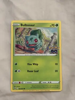Bulbasaur 001/078 Pokemon Go Regular Pokemon Card LP/NM - Image 2