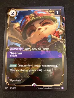 Riftbound Teemo Promo Card 197/298 League of Legends TCG NM English New - Image 1