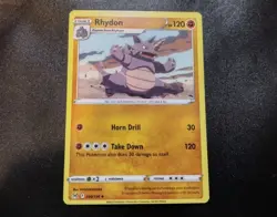 Rhydon 090/196 BLURRY TEXT ERROR Uncommon Lost Origin Pokemon Card - Image 1