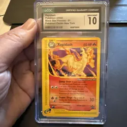 Rapidash Black Star Promo Card 51 Series Pokemon Center New York Cgc 10 - Image 1