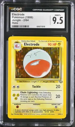CGC 9.5 MINT+ Electrode Jungle 2/64 Holo 1999 Pokemon Card psa - Image 1